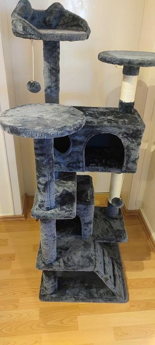 Drapak dla Kota Wielopoziomowy, Stabilny i Komfortowy Ciemnoszary NOWY