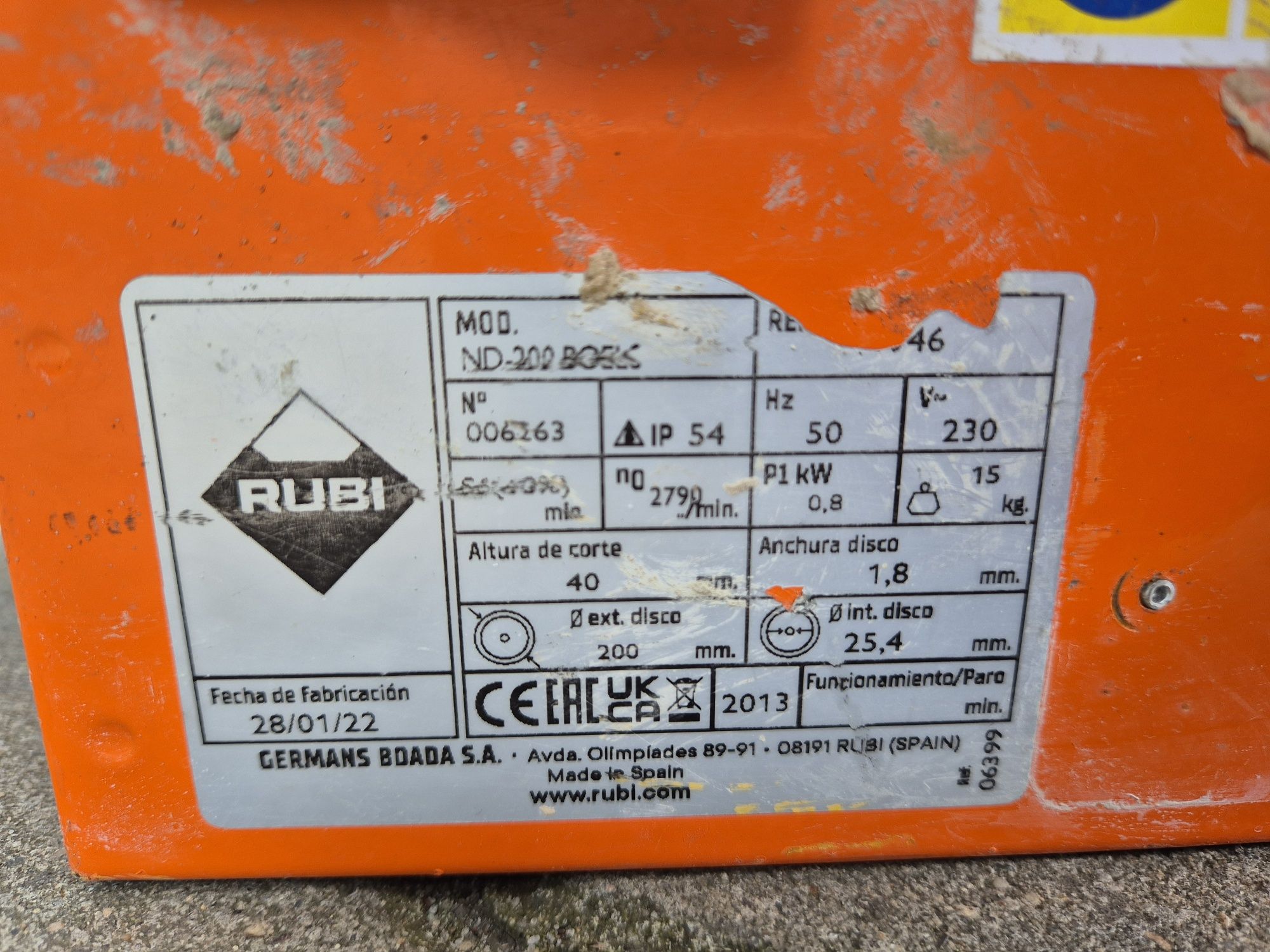 Przecinarka do płytek piła Rubi ND-200. Rok 2022r. F-vat 23%