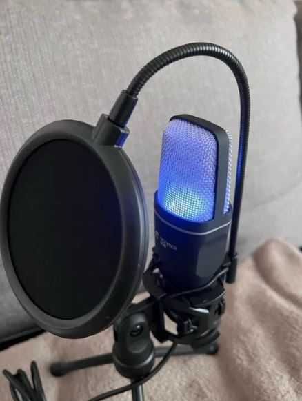 USB-мікрофон RGB Професійний конденсаторний мікрофон для ПК Комп'ютера