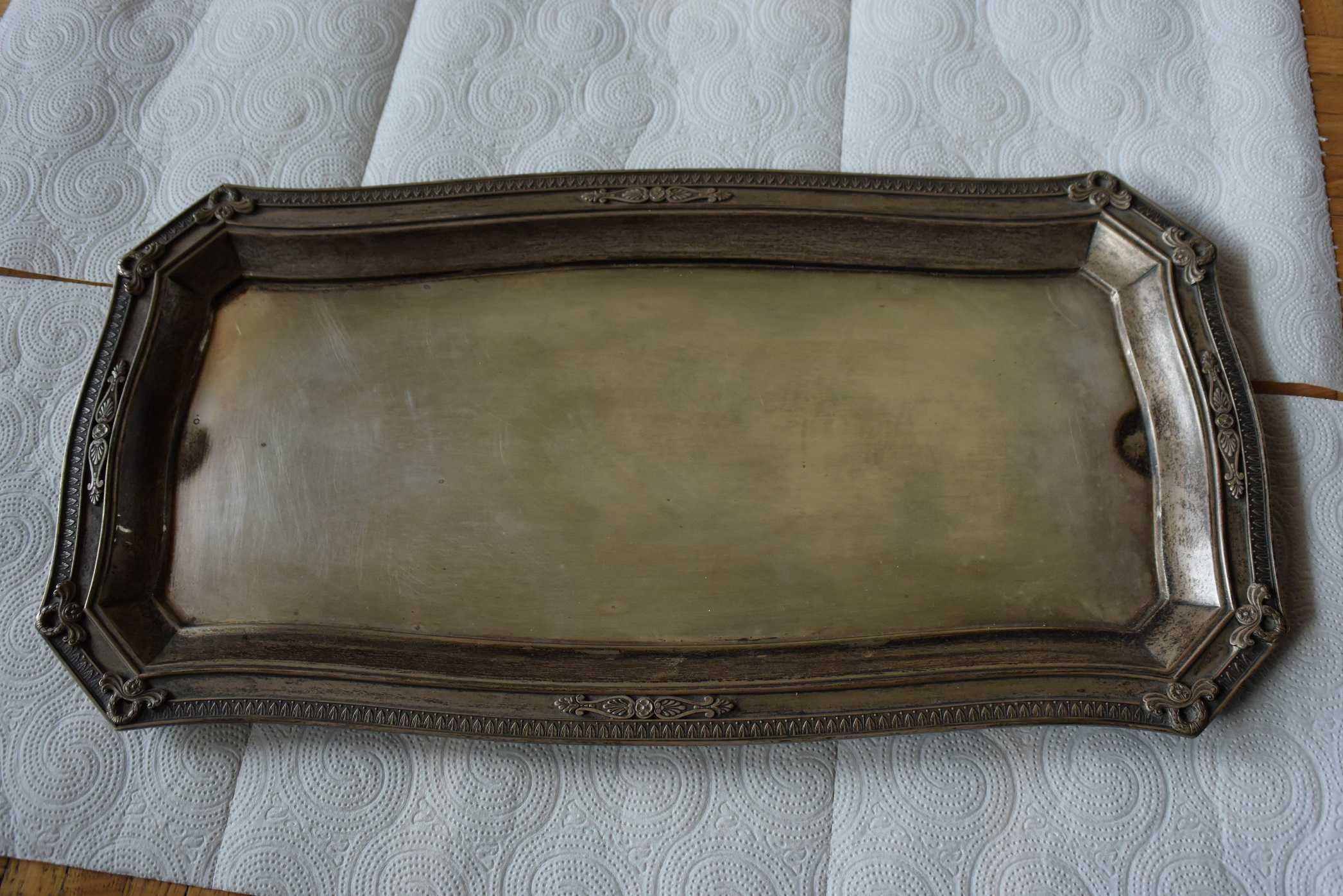 Srebrna TACA Srebro 1,08 kg 1080 gram Antyk Minerwa Diana XIX Wiek