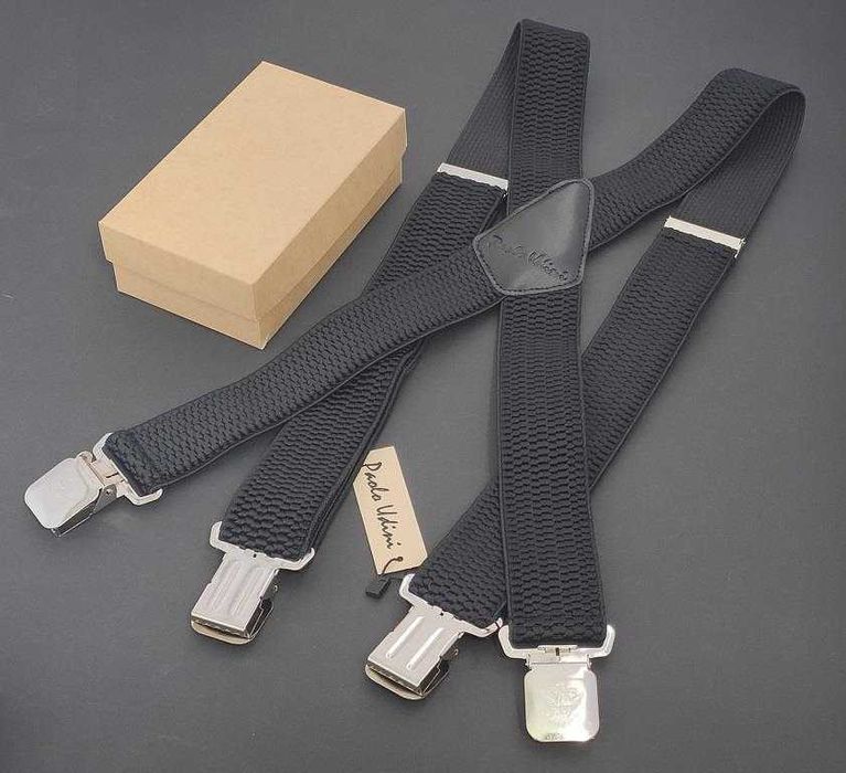 Мужские подтяжки широкие Paolo Udini / чоловічі посилені підтяжки