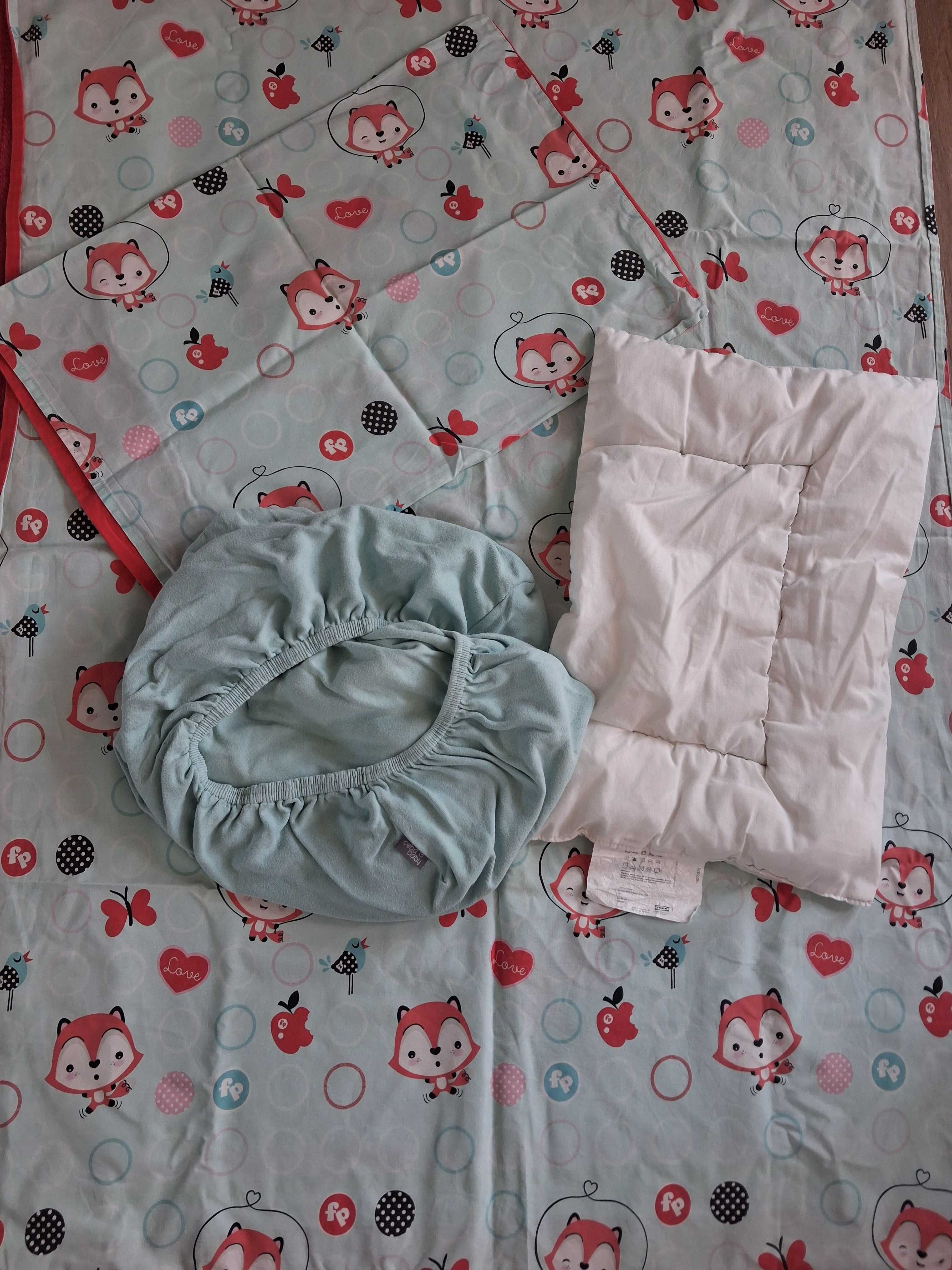 Koplet pościeli + prześcieradło+poduszka fisher price ceba baby