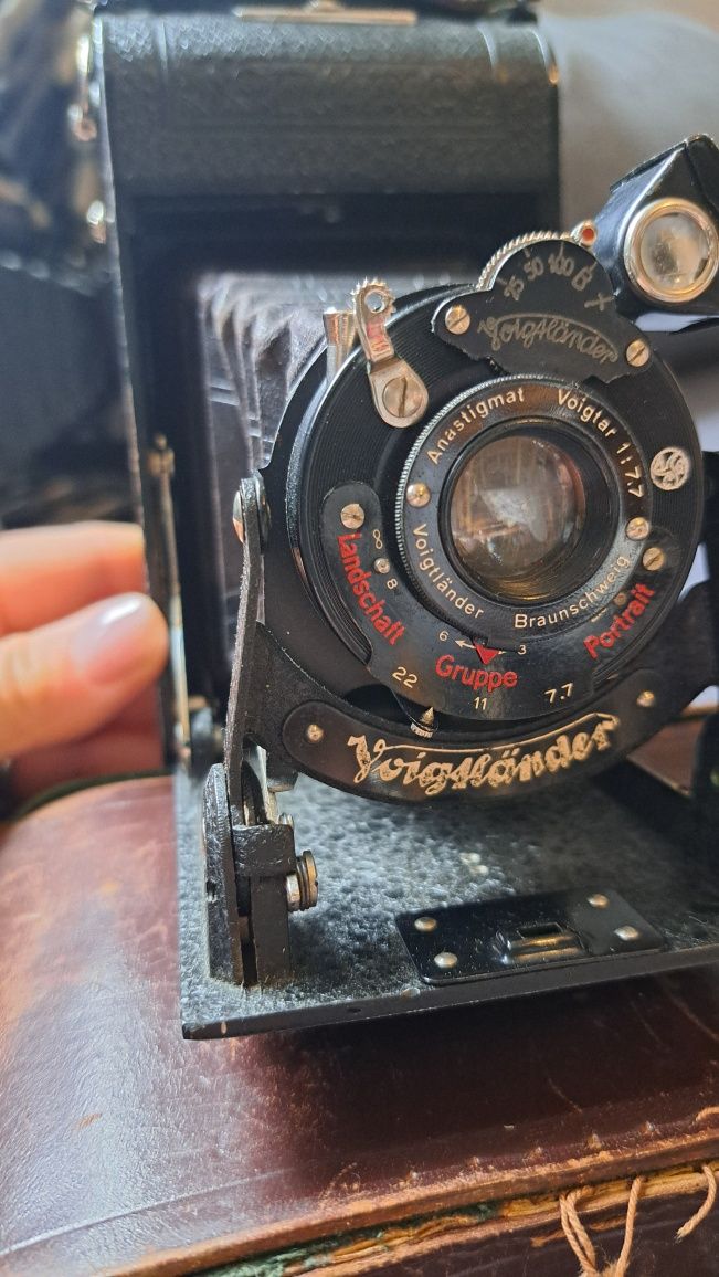 Antyk Aparat fotograficzny miechowy Voigtlander Voigtar 1:7,7