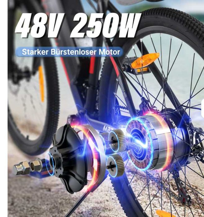 Bicicleta elétrica de montanha de longo alcance