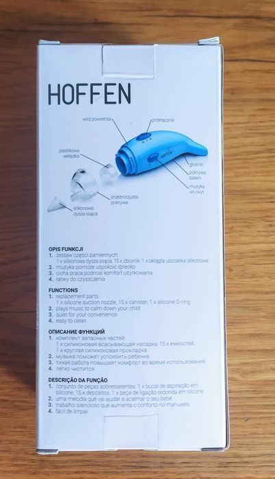 Aspirator do nosa HOFFEN z melodyjką delfin niebieski