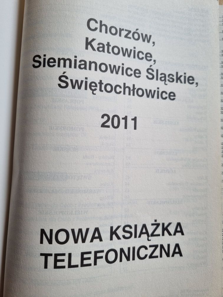 Książka telefoniczna miasta śląskie 2011r