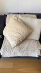 Conjunto de 2 almofadas decorativas + manta bege