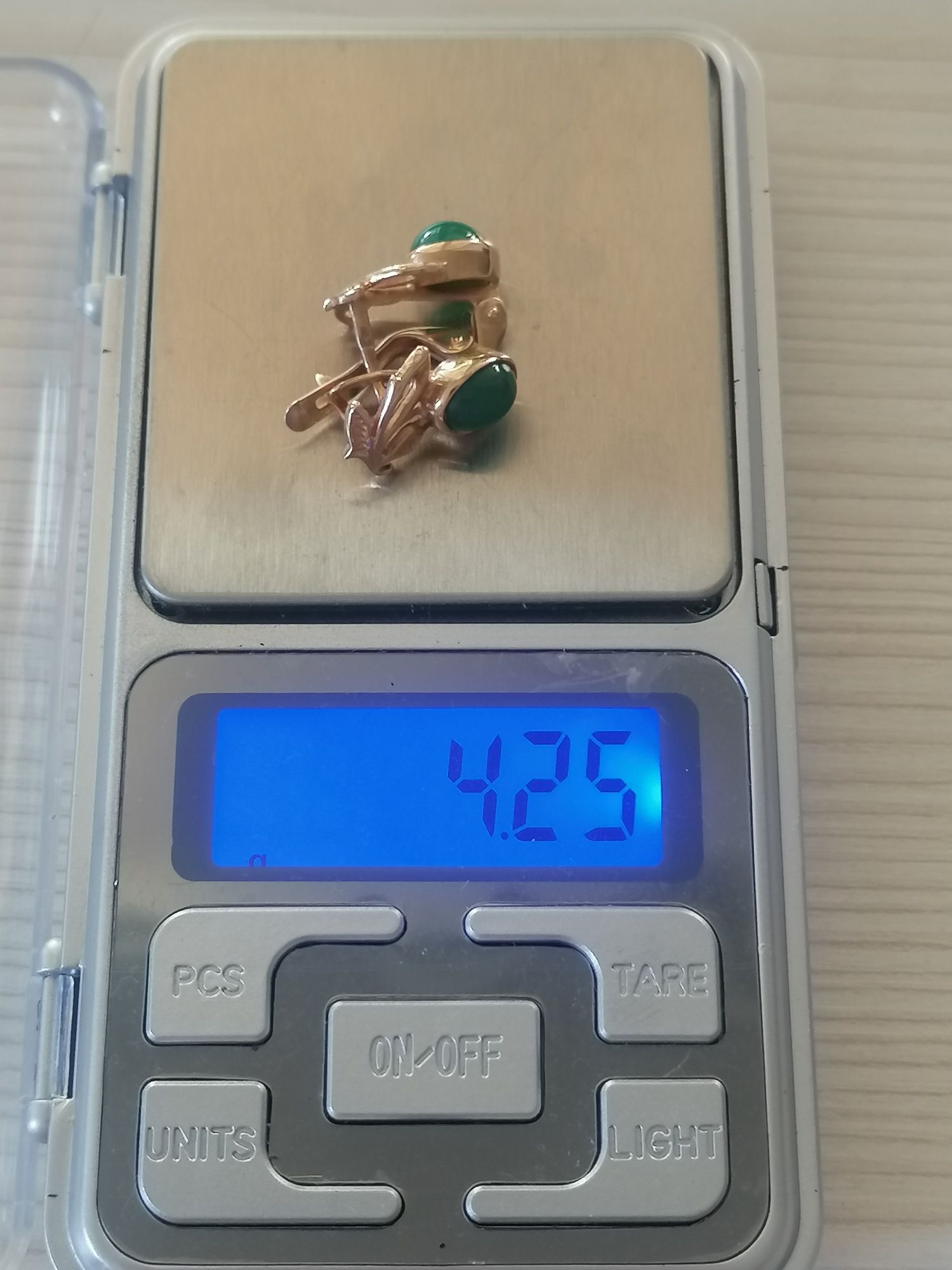 Серьги, хризопразы, 585, звезда