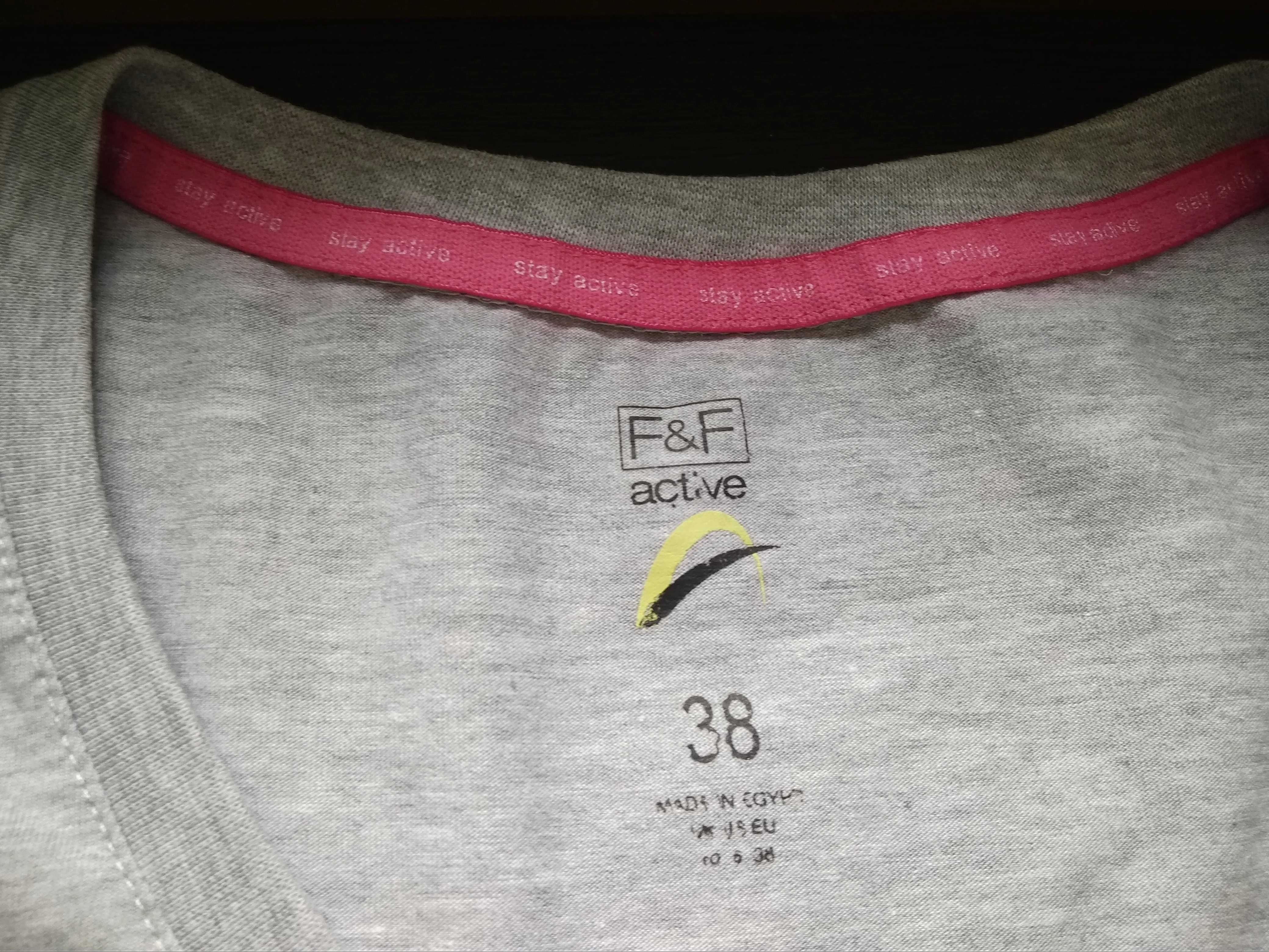 T-shirt damski - F&F - szary - roz. 38 -
