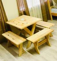 Письмові столи + столи з лавками з натурального дерева