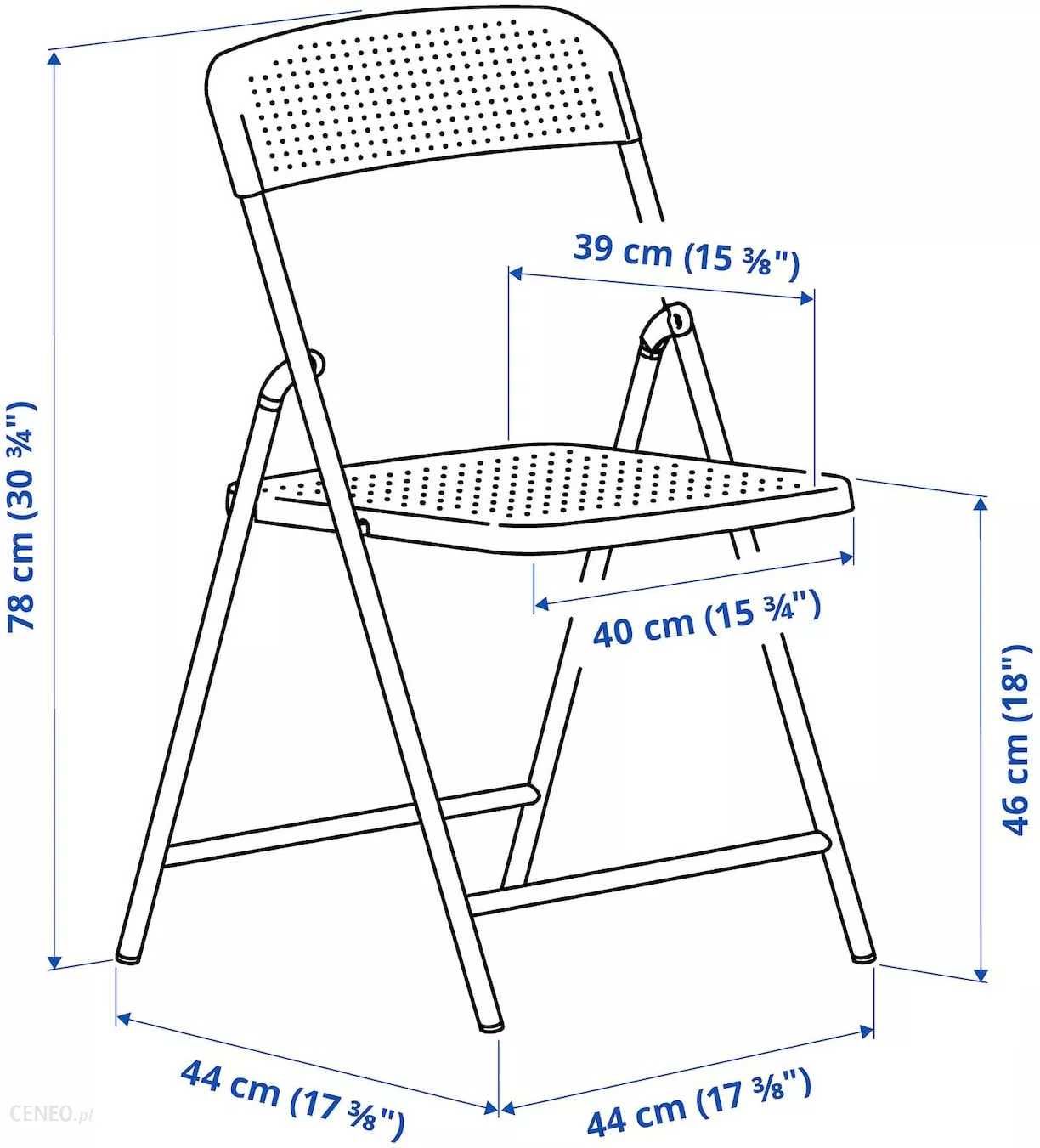 IKEA TORPARÖ dwa krzesła rozkładane balkonowe.