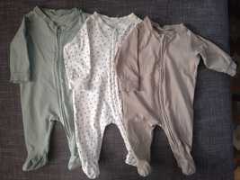 Pajacyki, piżamki, dla noworodka, wyprawka H&M rozmiar 56