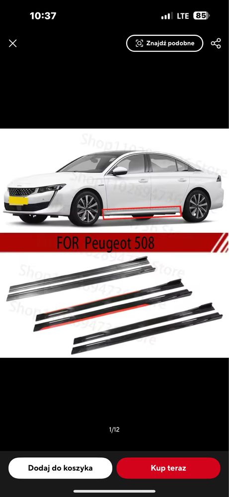 Dokladka zderzaka Peugeot 508 od 2019r