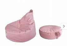 Zestaw 2 puf welurowych big bag sofa róż