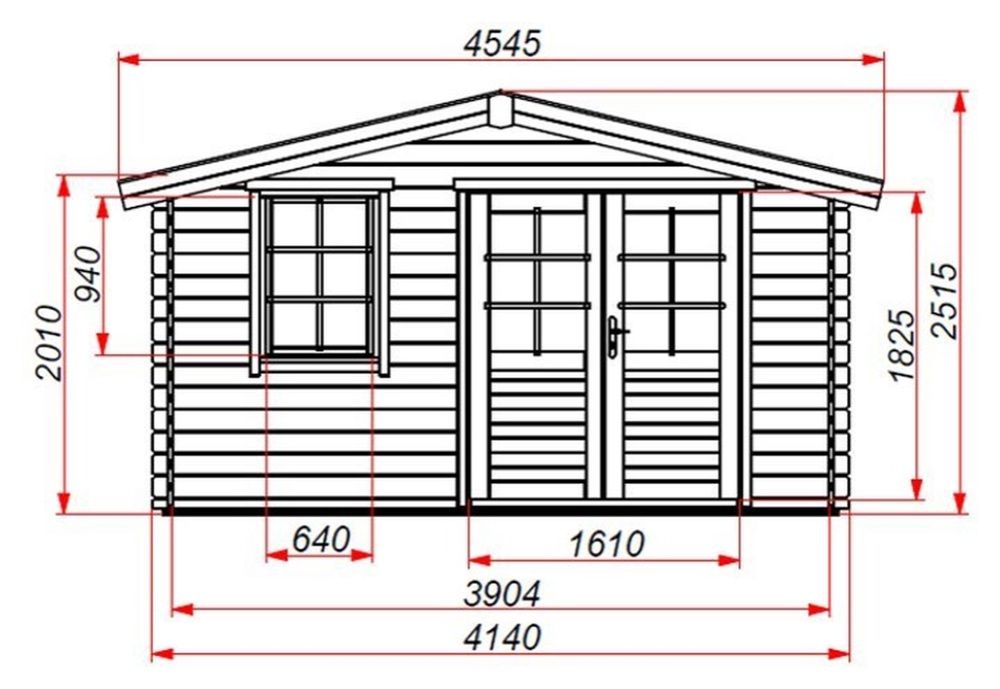 Domek Ogrodowy Narzędziowy Drewniany świerkowy 414x354cm Balik 28mm