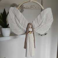 Anioł stróż makrama prezent, chrzest, komunia