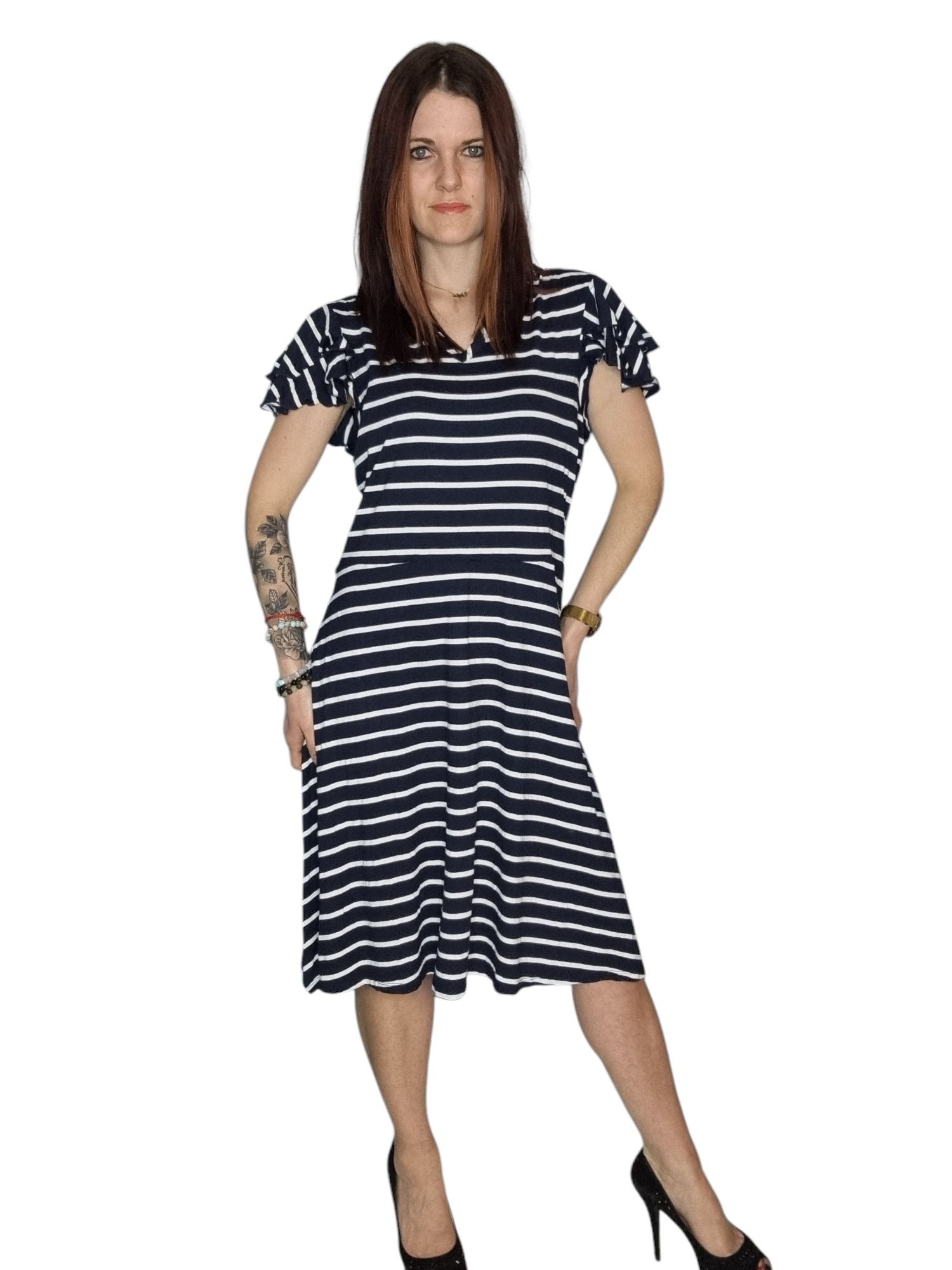 Sukienka w granatowe pasy esprit xxl 44