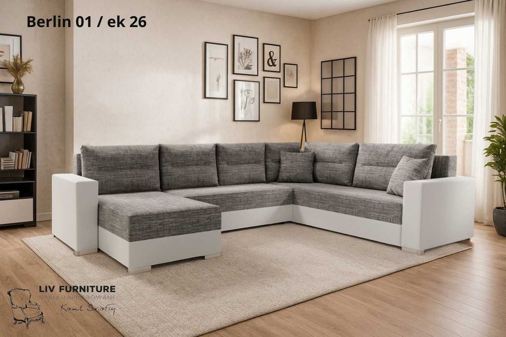 Narożnik Rogówka LARS rozkładany obustronny montaż funkcja spania