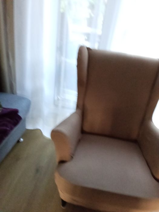 Fotel Ikea uszak szary