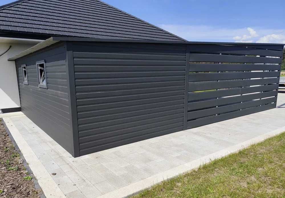 Ładny CARPORT | ALTANA na pojazd | Garaże Garaż Blaszany- Maj-Blach