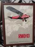 Stara reklama samolot RWD-13 art deco ramka