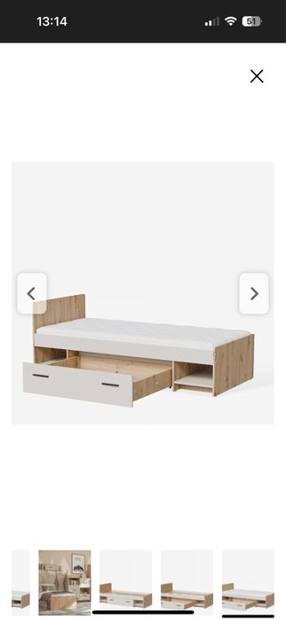 Łóżko ze stelażem i szufladą 90x200 NOWE