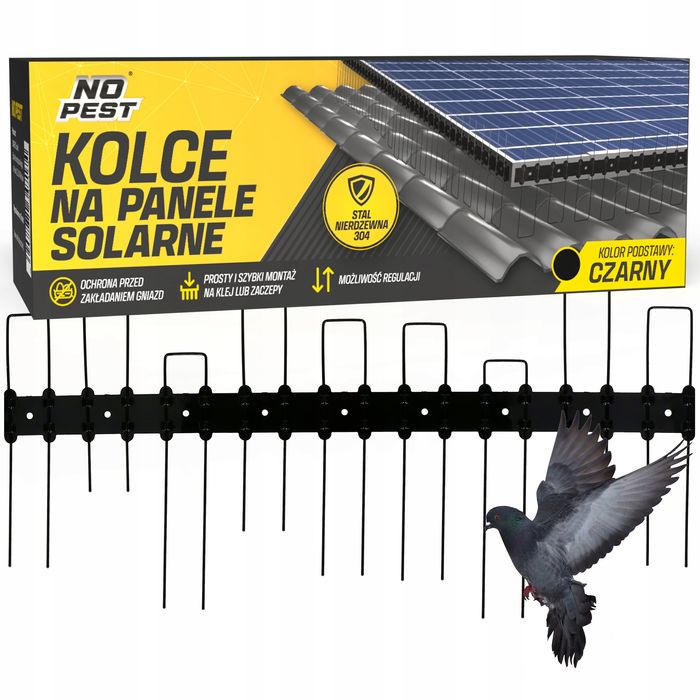 Kolce na ptaki do paneli fotowoltaicznych, solarnych No Pest® (50 szt)