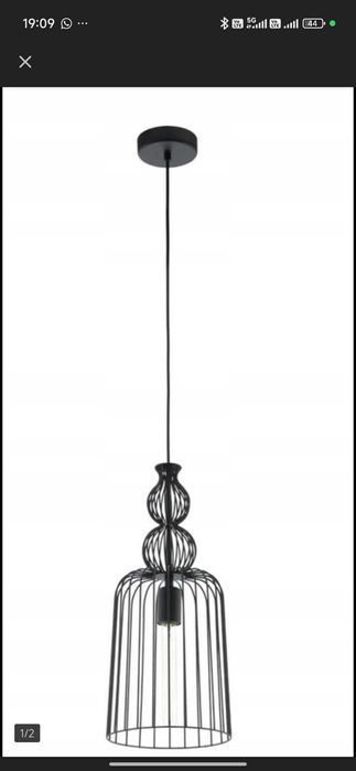 Loftowa industrialna czarna lampa wisząca do salonu sypialni EGLO