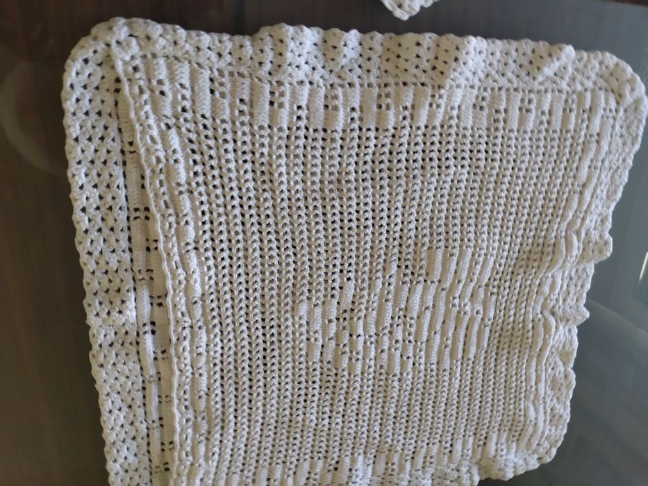 Lote peças crochet, linha de algodão branco