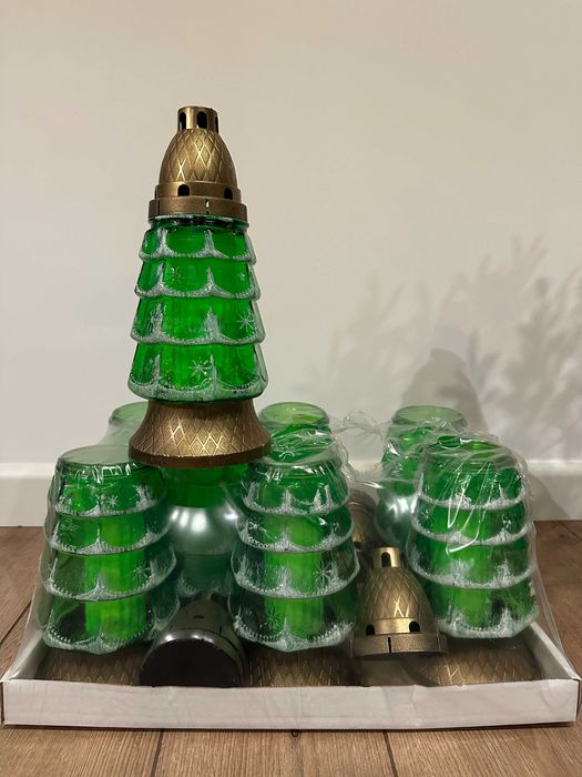 Choinki znicze ozdobne 24cm duże