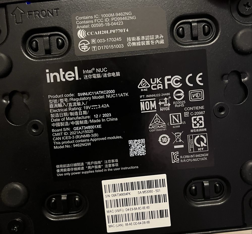Мини ПК Intel NUC 11 essential mini PC kit 8 RAM