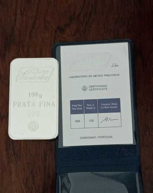 Barra de Prata 999‰ - 100 grs