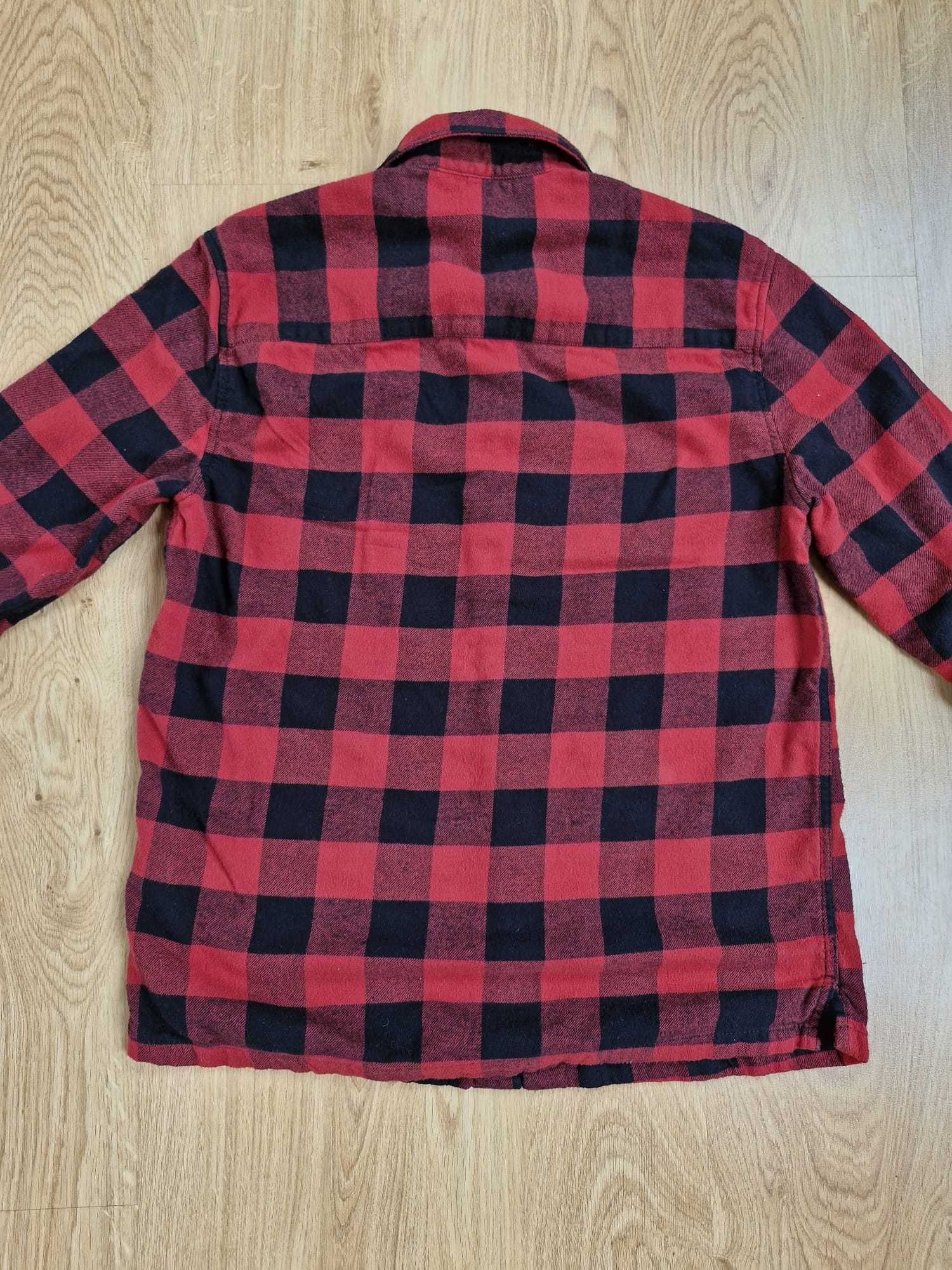 koszula flanelowa w czerwono-czarną kratę