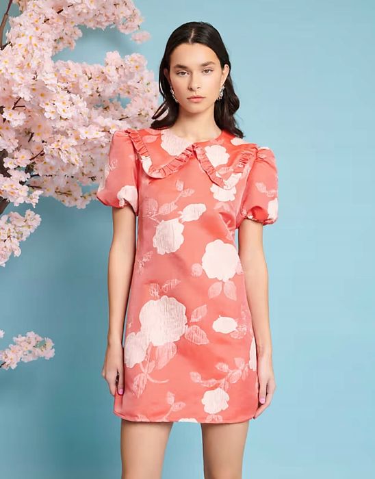 Sister Jane 34 Xs Sukienka Żakardowa Red Floral J26609