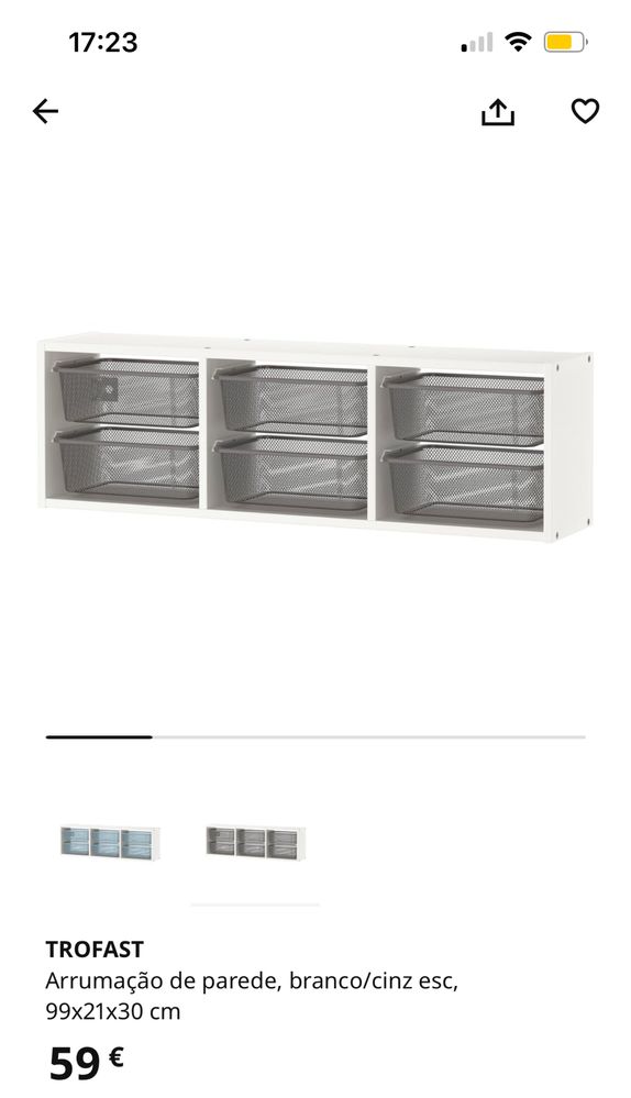 Estante trofast ikea com cestos metalicos cinza