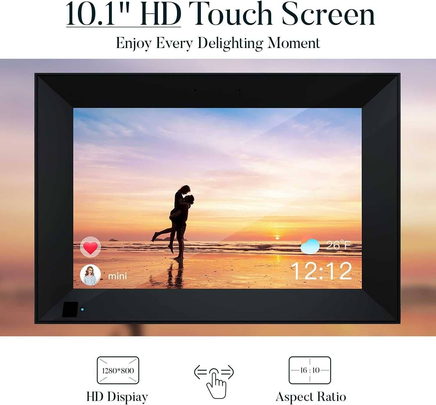 Цифрова фоторамка / Годинник / Календар / Будильник Hyjoy 10.1" HD IPS