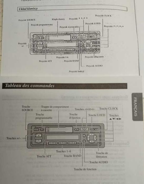 Radio samochodowe Pioneer z odtwarzaczem kaset magnetofonowych
