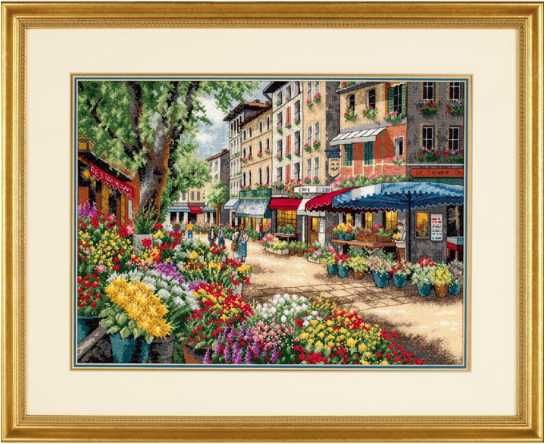 Набір для вишивки хрестиком. 35256 Ринок у Парижі. Dimensions.
