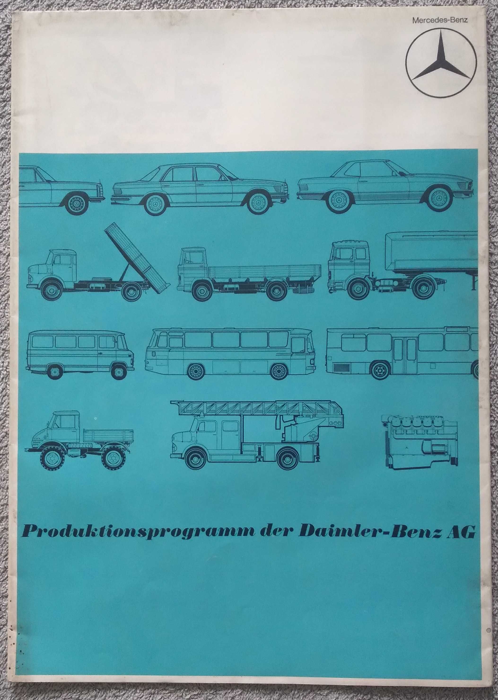 Prospekt plakat Mercedes-Benz modele rok 1973