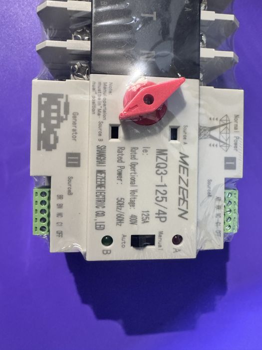 Автоматичний ввод резервного живлення АВР 4П125А 380В для генератора