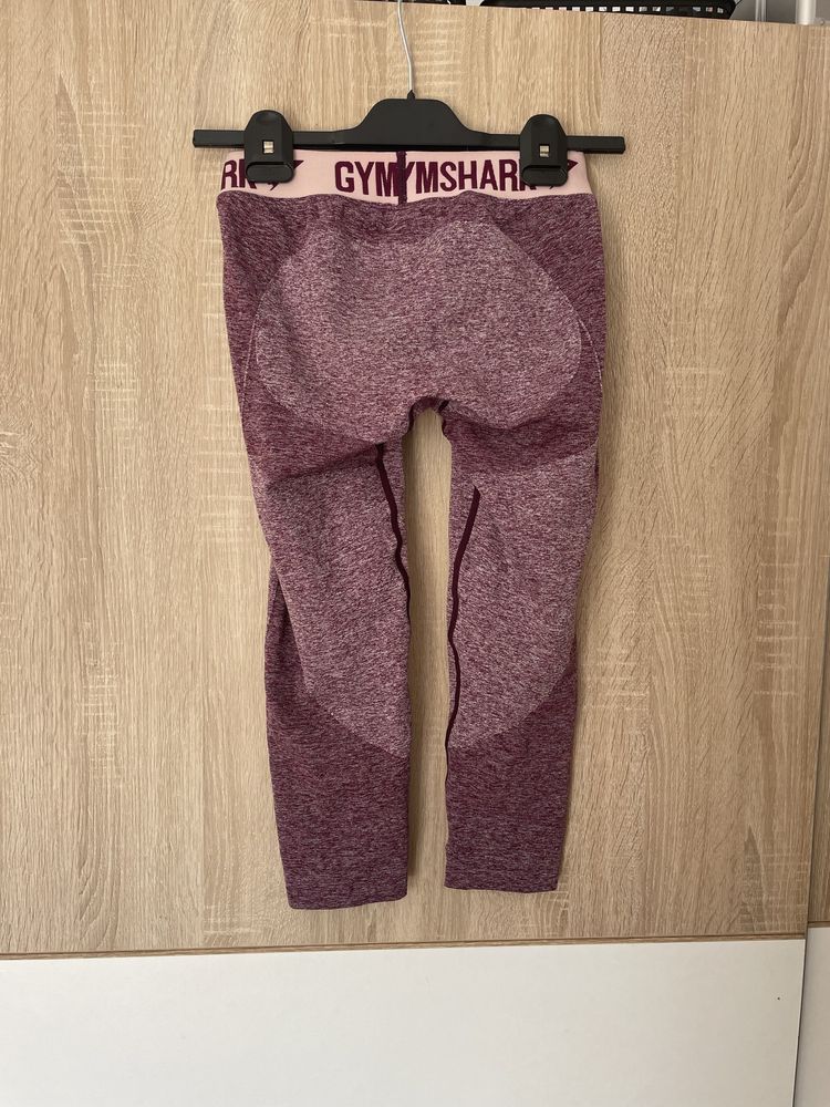 Legginsy GymShark XS różowe melanż hit viral damskie 3/4 połowa łydki