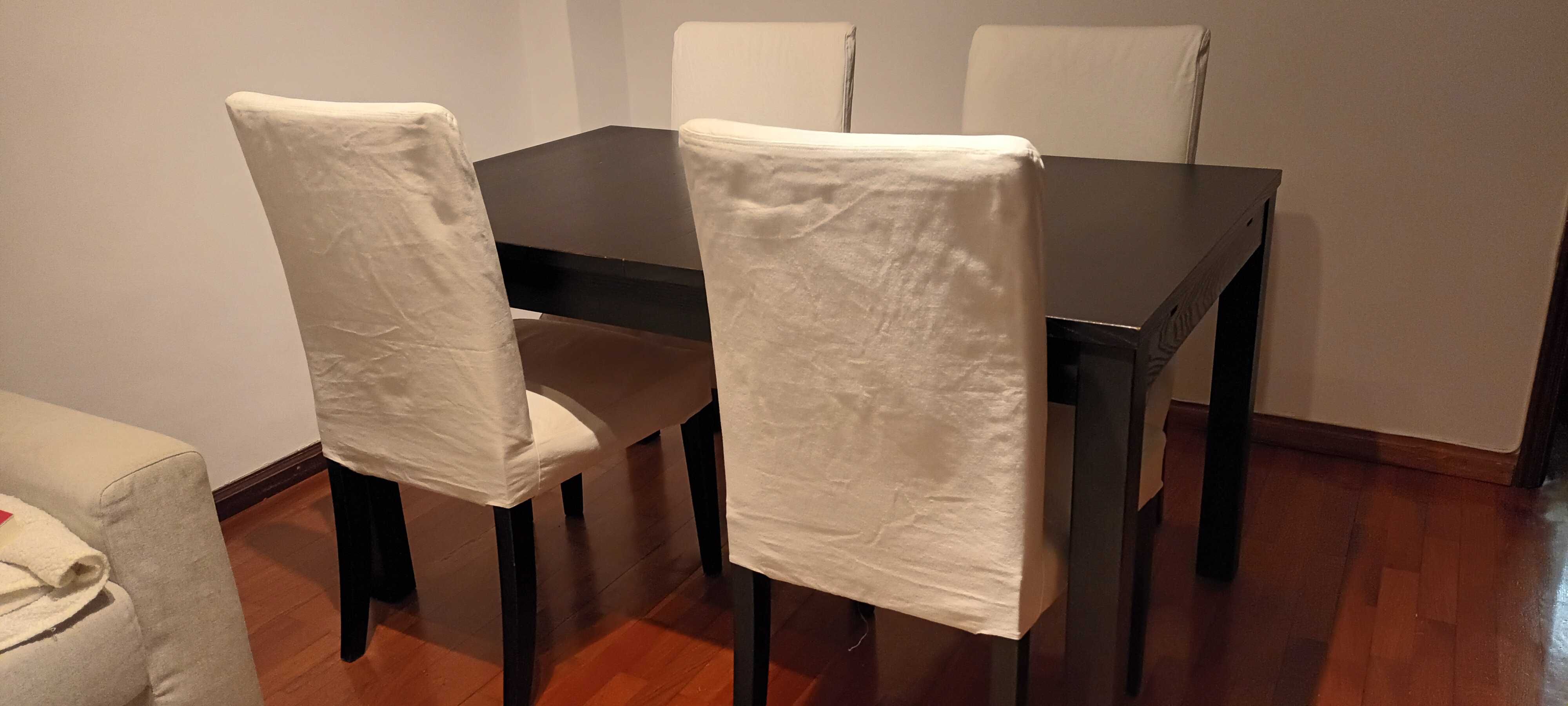 Mesa extensível com 4 cadeiras ikea