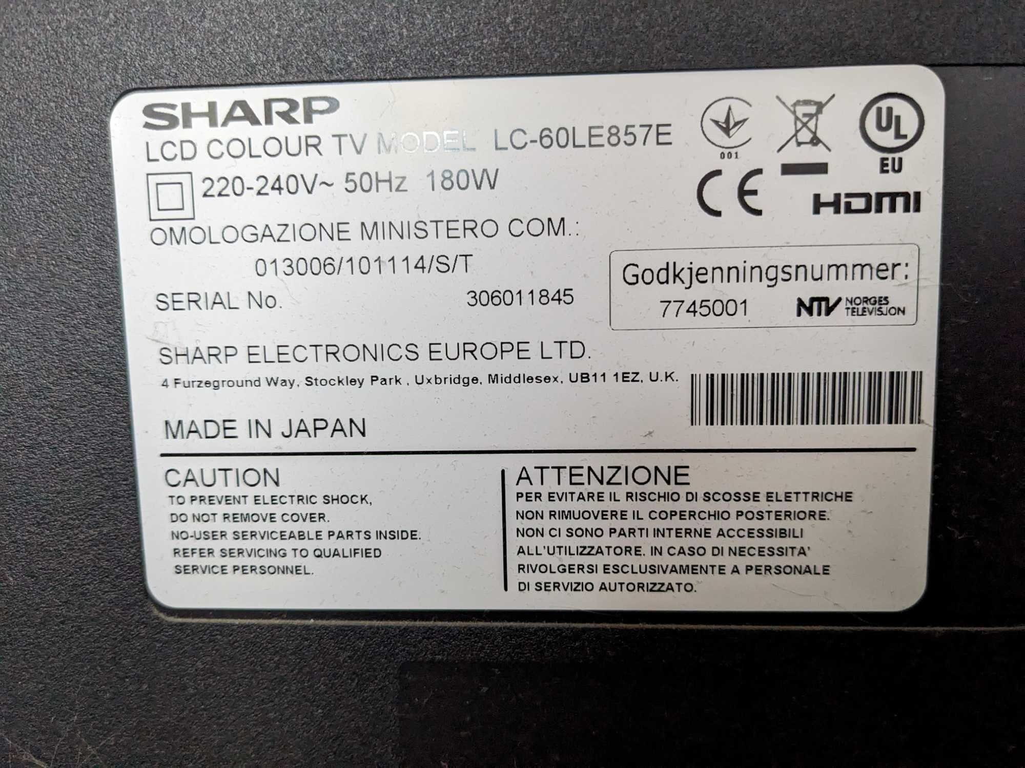 Телевизор Sharp LC-60LE857E