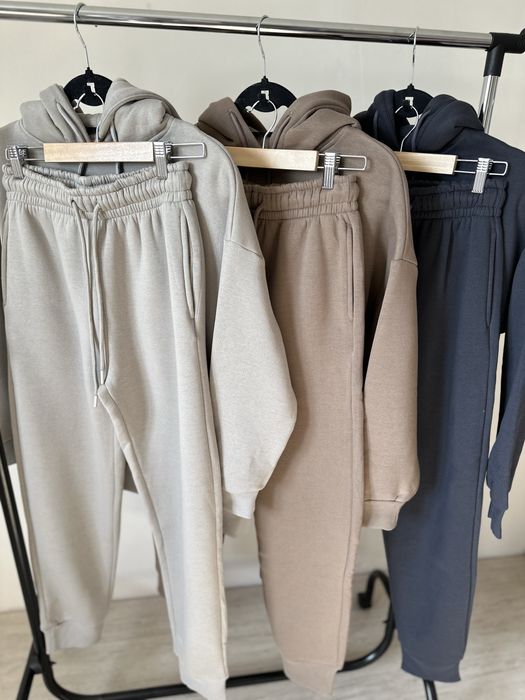 РОЗПРОДАЖ! Жіночий зимовий костюм оверсайз на флісі: худі + джогери