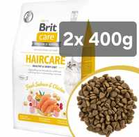 Brit Haircare 2x 400g + Gratis, Pokarm Salmon 800g Shiny Coat Kot