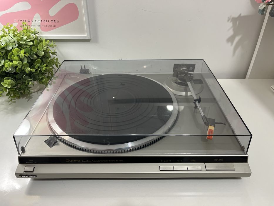 Gramofon Technics SL QD33 po serwisie, szampański i grafitowy
