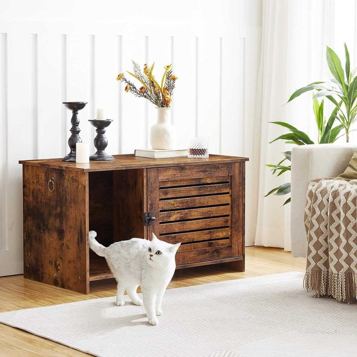 Mesa de apoio e casota para gato para cama ou esconder a caixa areia