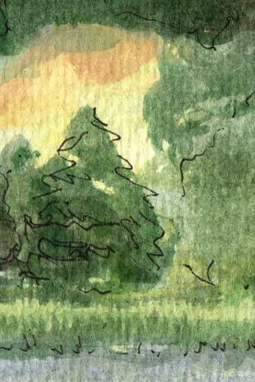 Szkic pejzażu malowany z natury
