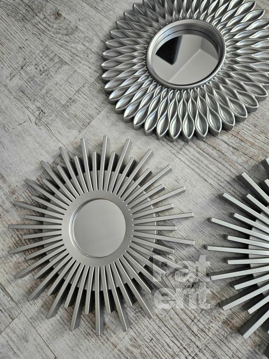 Lustra zestaw 3 luster w srebrnych ramkach do domu na ścianę dekoracja