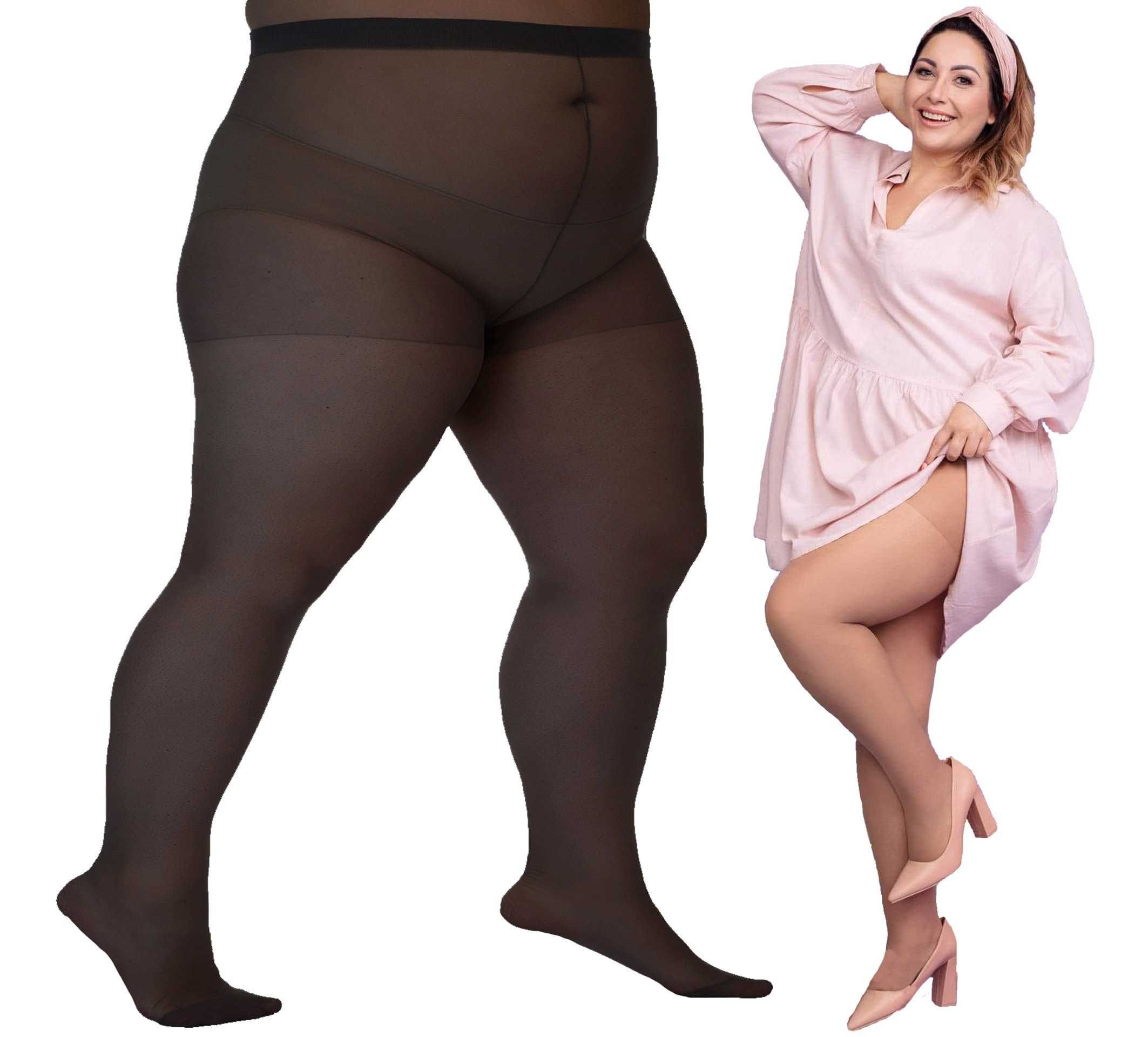 Rajstopy Lida Plus Size , 20den , Czarny , 5XXL , biodra do 170cm